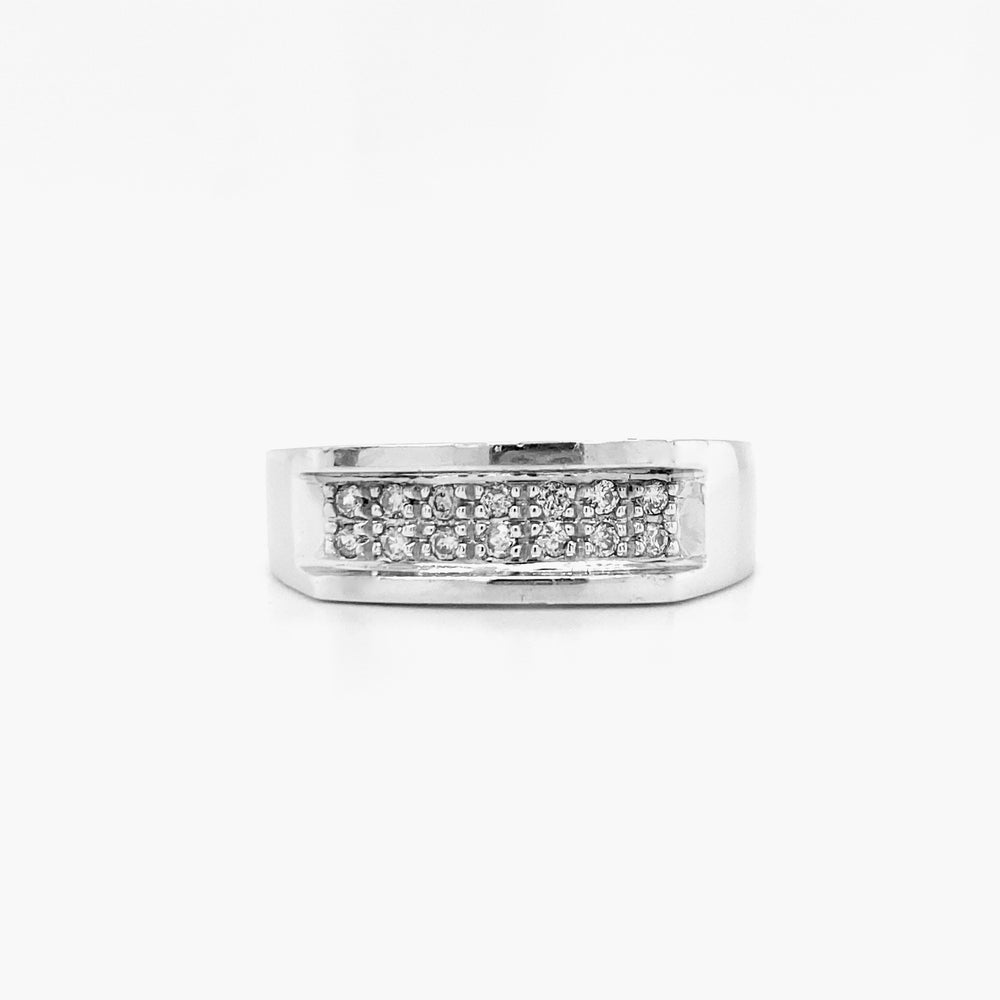 10kt White Gold .22tw Diamond Band
