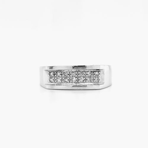 10kt White Gold .22tw Diamond Band
