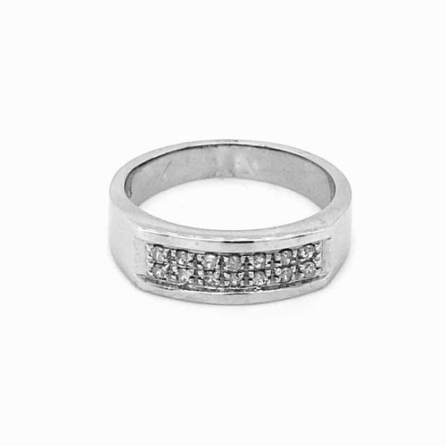 10kt White Gold .15tw Diamond Band
