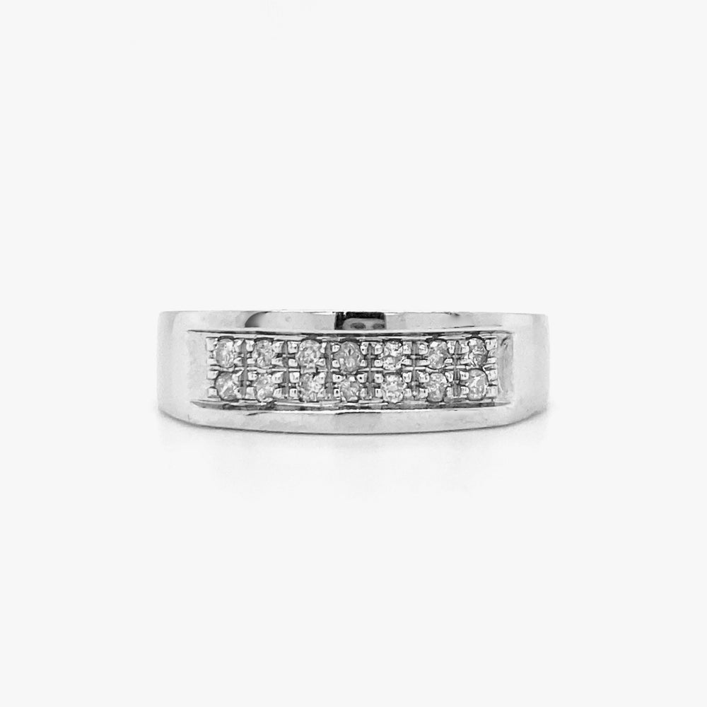 10kt White Gold .15tw Diamond Band