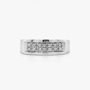 10kt White Gold .15tw Diamond Band