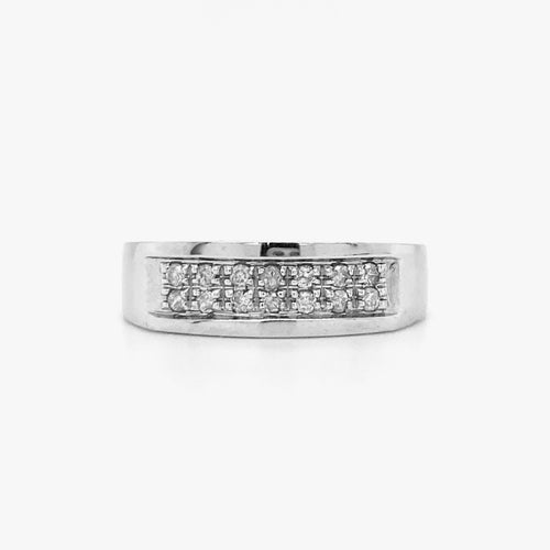 10kt White Gold .15tw Diamond Band