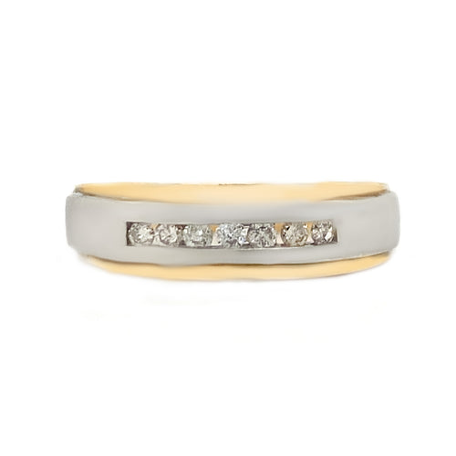 10kt Two-Tone Gold .15tw Diamond Band