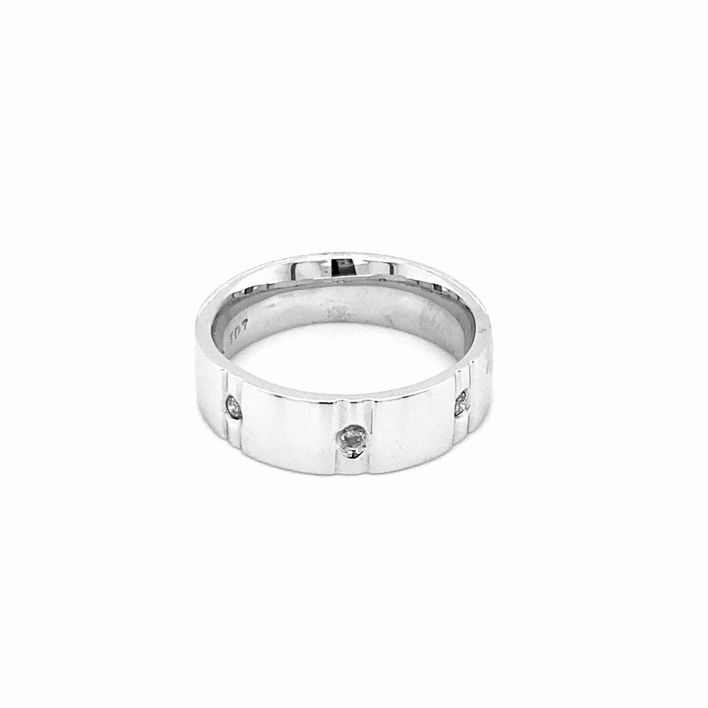 10kt White Gold Ladies & Mens Matching Diamond Band