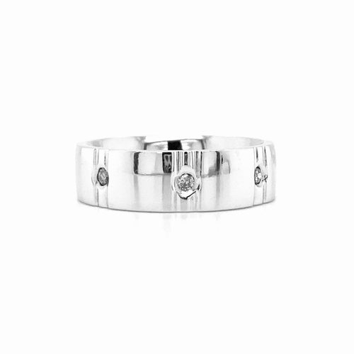 10kt White Gold Ladies & Mens Matching Diamond Band
