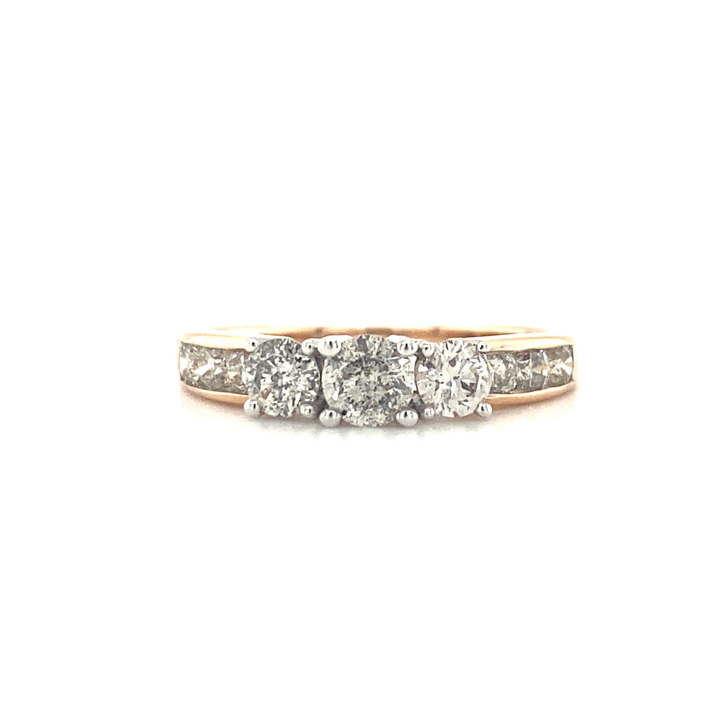 10kt Rose Gold 1.00ct Three Stone Diamond Ring