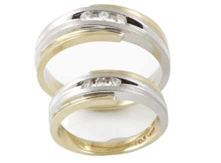 10kt Two-Tone Gold  Diamond Band