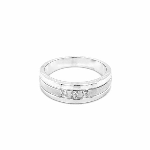10kt White Gold Ladies & Mens Matching Diamond Band