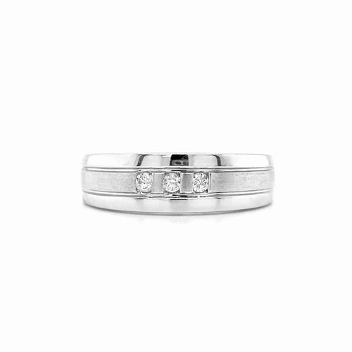 10kt White Gold Ladies & Mens Matching Diamond Band