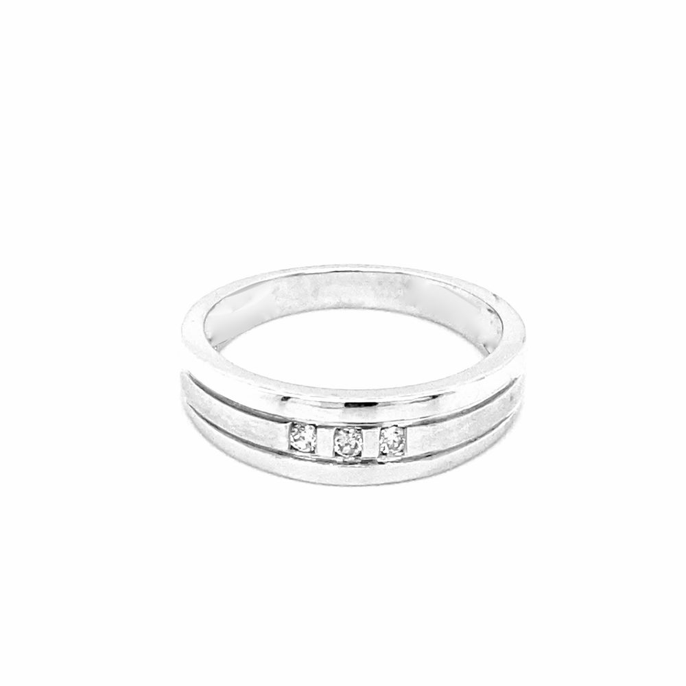 10kt White Gold Ladies & Mens Matching Diamond Band