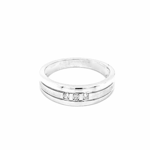 10kt White Gold Ladies & Mens Matching Diamond Band
