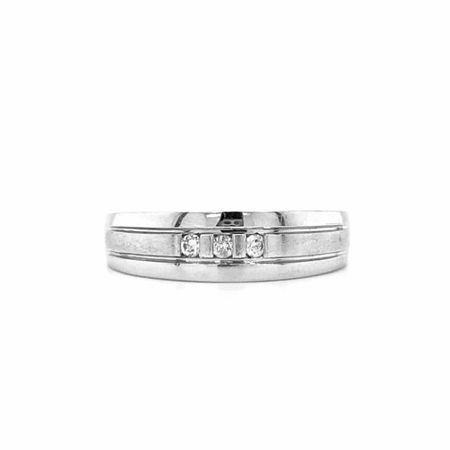 10kt White Gold Ladies & Mens Matching Diamond Band