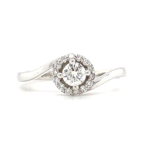 14kt White Gold Round Brilliant Diamond Ring