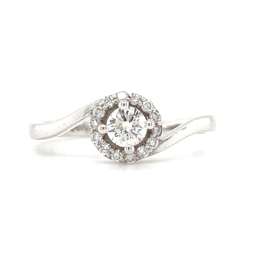 14kt White Gold Round Brilliant Diamond Ring
