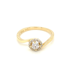 14kt Yellow Gold Round Brilliant Diamond Ring