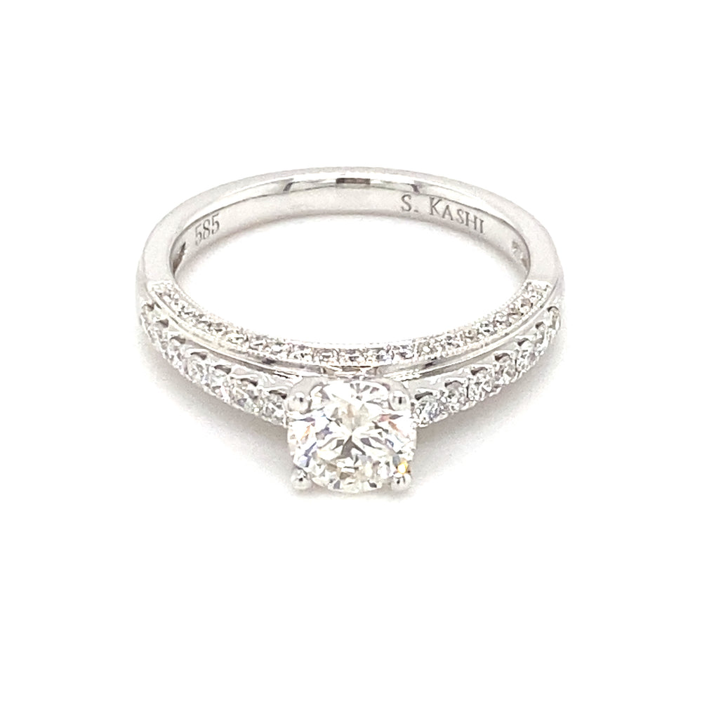 14kt White Gold 1.11ct Diamond Ring