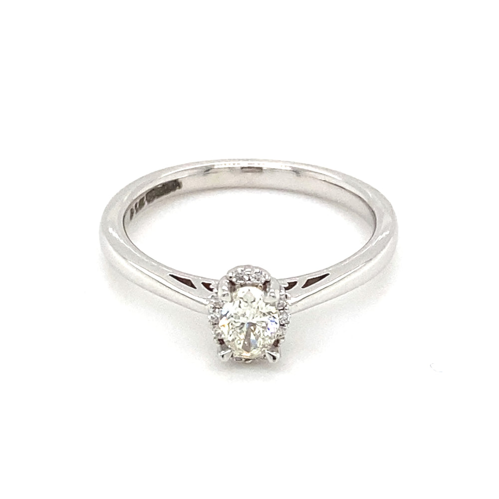 14kt White Gold Oval Cut Diamond Ring