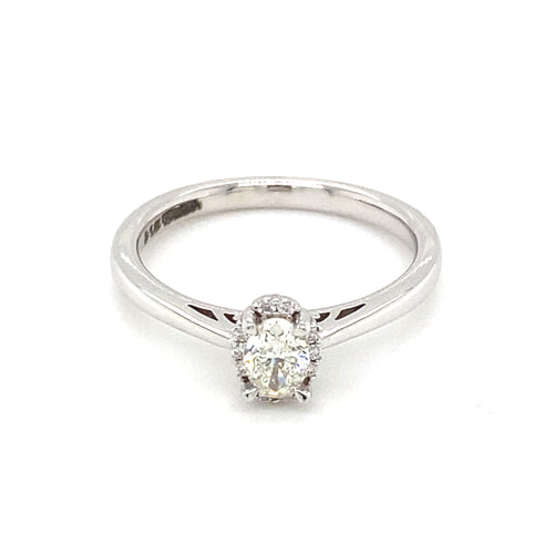 14kt White Gold Oval Cut Diamond Ring