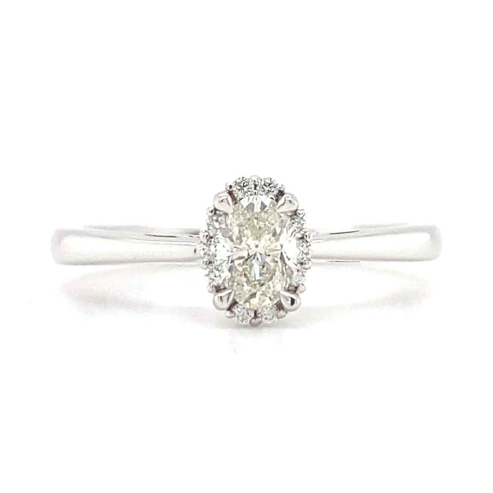 14kt White Gold Oval Cut Diamond Ring