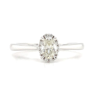 14kt White Gold Oval Cut Diamond Ring