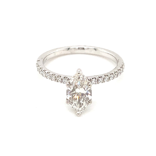14kt White Gold 1.11ct Diamond Ring