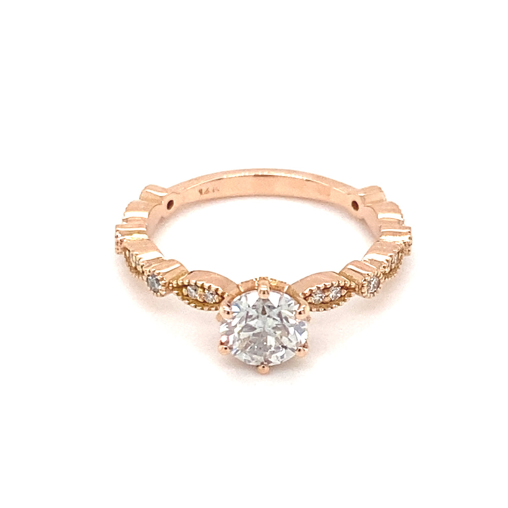 14kt Rose Gold .99ct Diamond Ring
