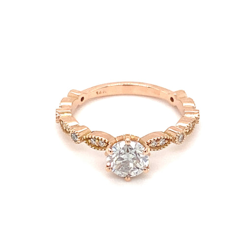14kt Rose Gold .99ct Diamond Ring