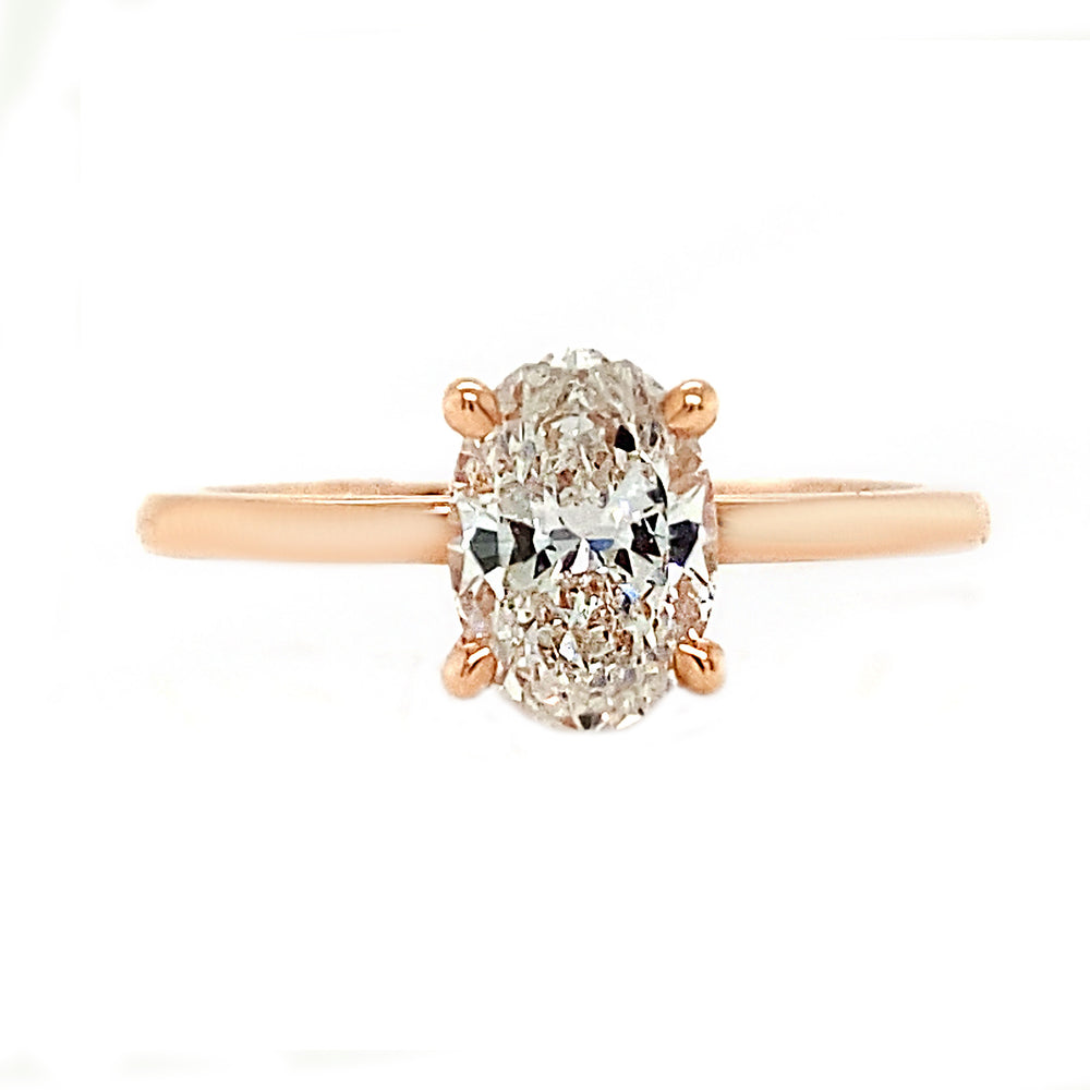 14kt Rose Gold 1.01ct Solitaire Diamond Engagement Ring