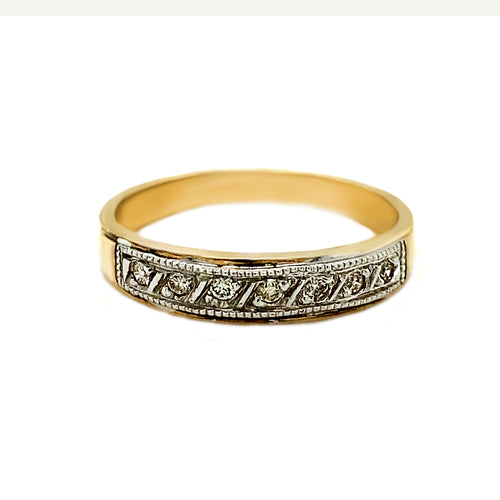 10kt Two-Tone Diamond Band