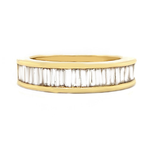 14kt Yellow Gold and 1tw Diamond Baguette Band