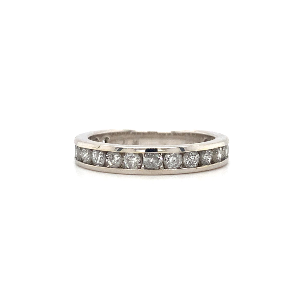 14kt White Gold and 1tw Diamond Band