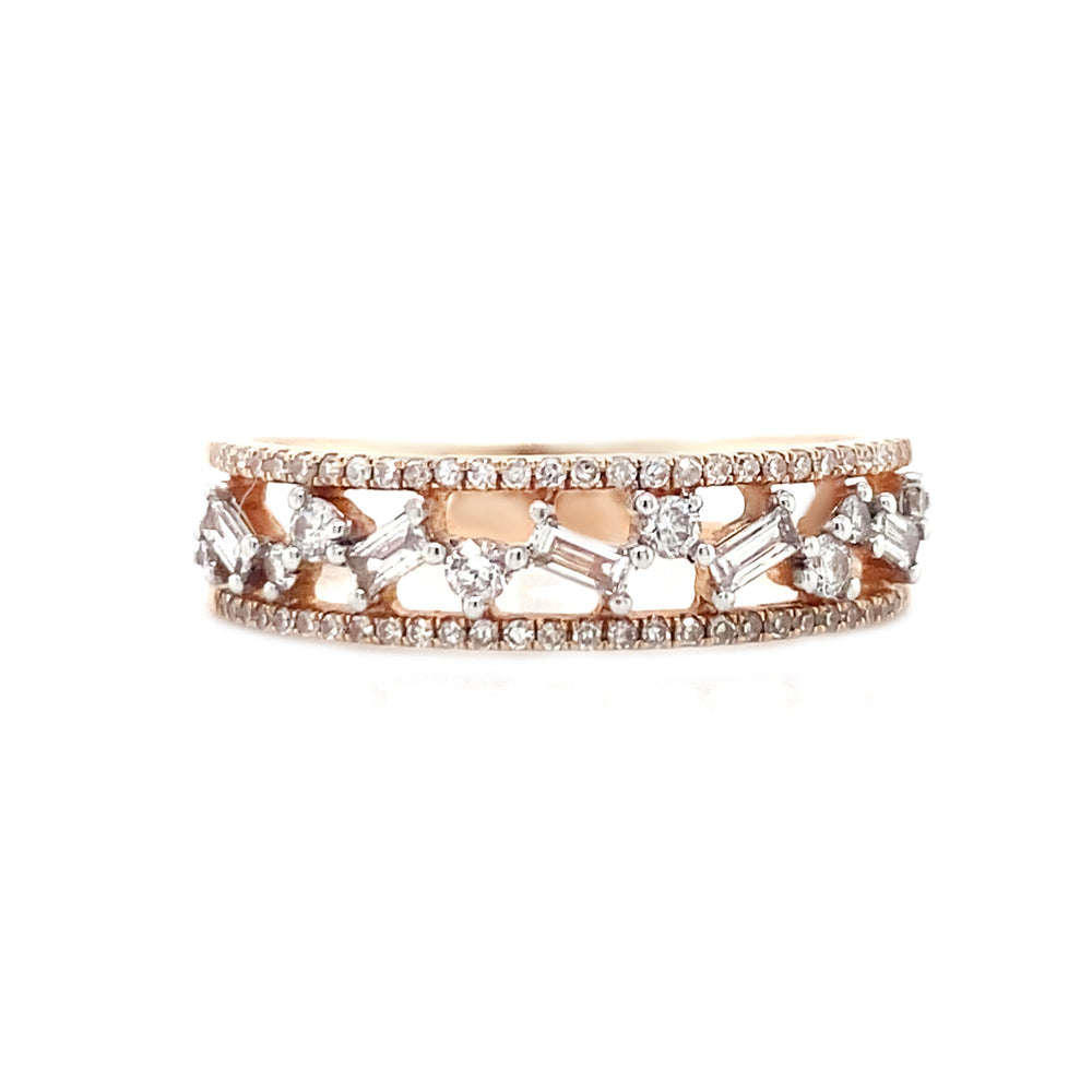 14kt Rose Gold Diamond Band