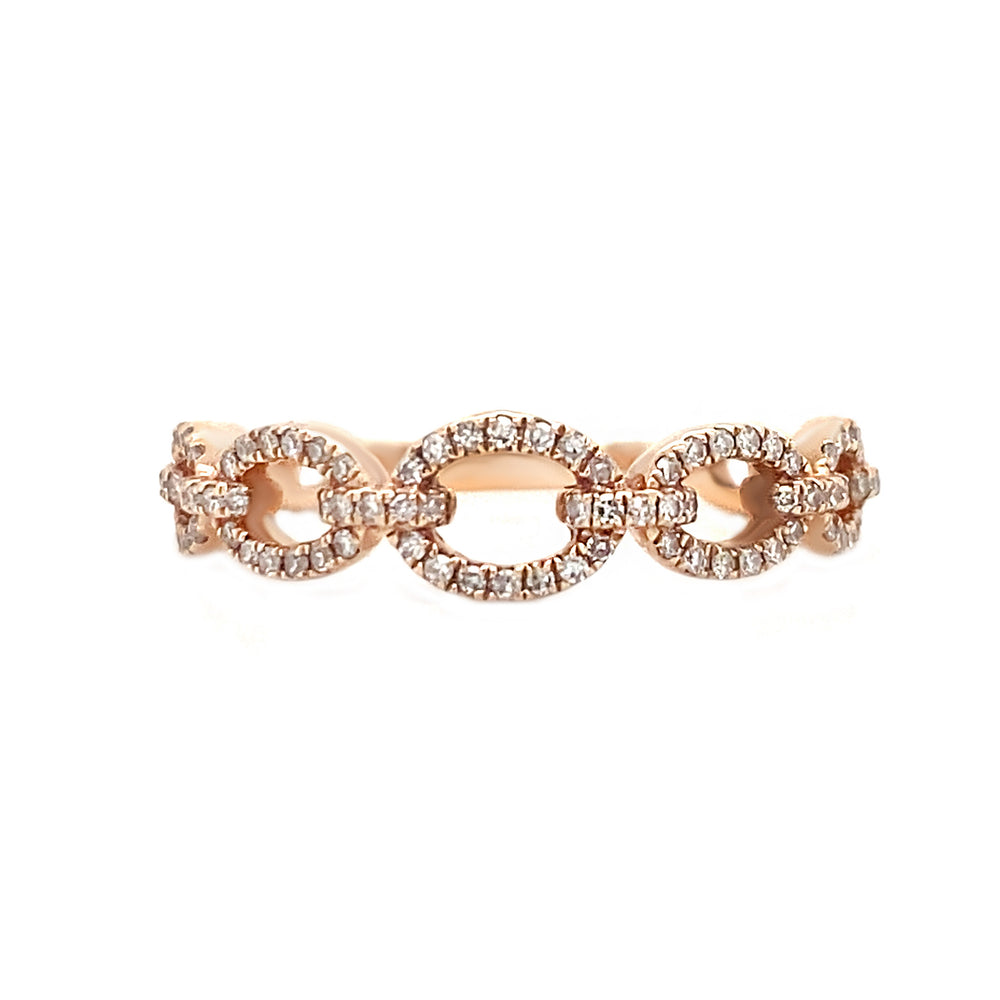 14kt Rose Gold Diamond Band