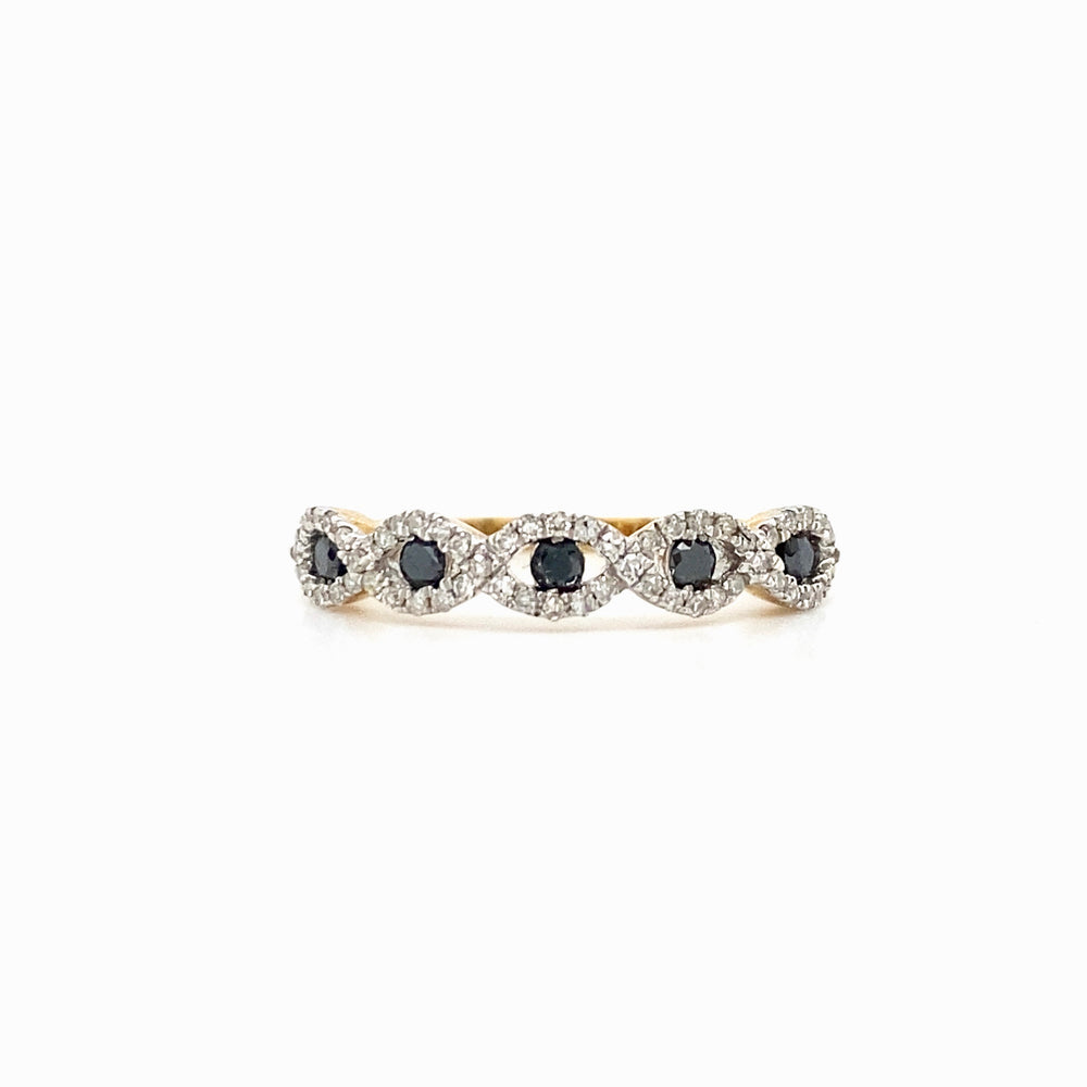 10kt Yellow Gold .33TW Black & White Diamond Ring