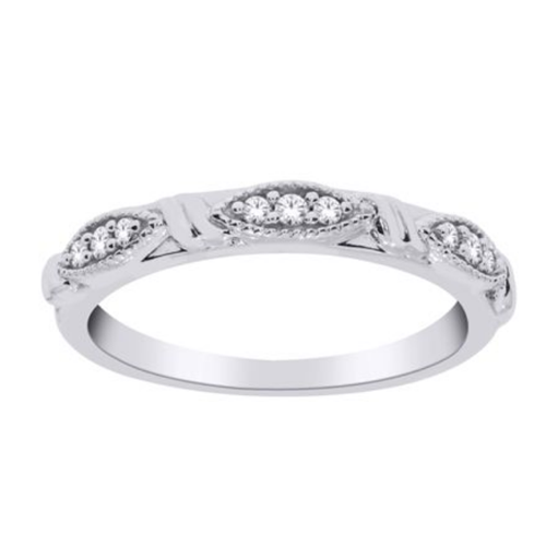 10kt White Gold .10 ct Diamond Band