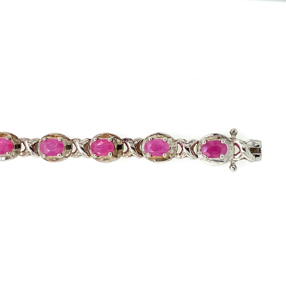 Sterling Silver and Ruby Tennis Bracelet