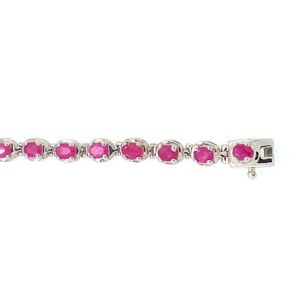 Sterling Silver and Ruby Tennis Bracelet