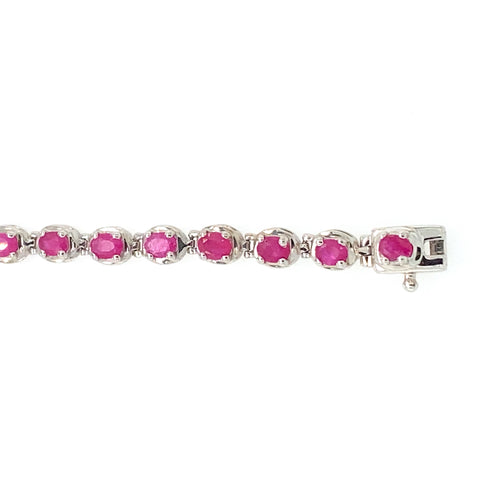 Sterling Silver and Ruby Tennis Bracelet