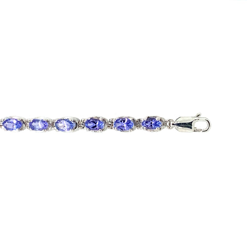 Sterling Silver with Tanzanite Tennis Bracelet