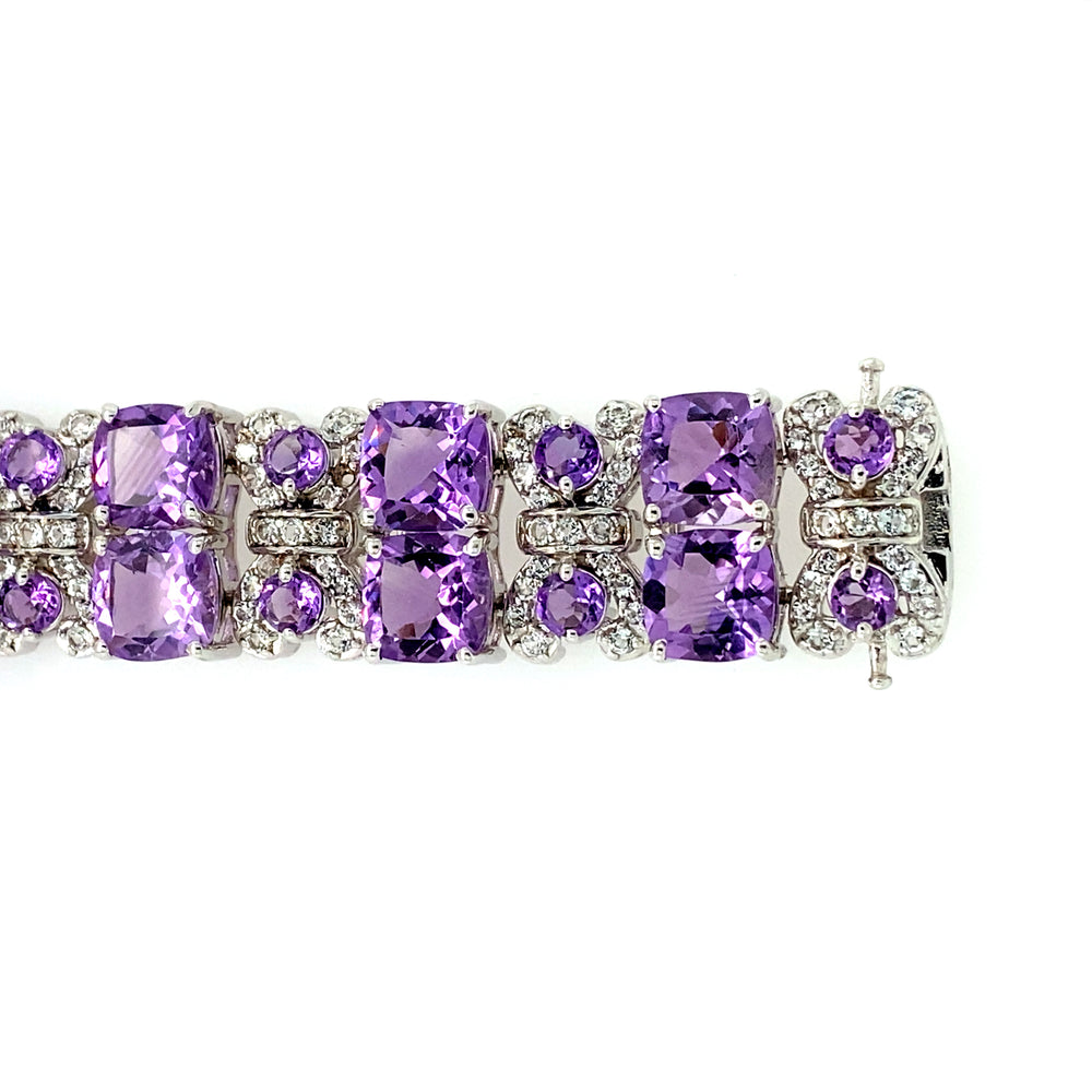 Sterling Silver with Amethyst Tennis Bracelet