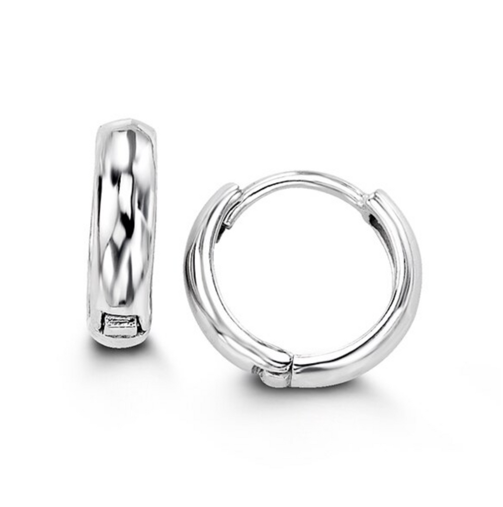Sterling Silver Rounded Huggie Earrings