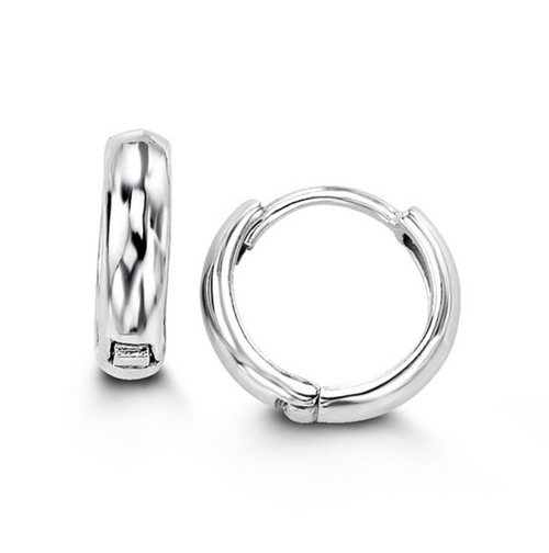 Sterling Silver Rounded Huggie Earrings
