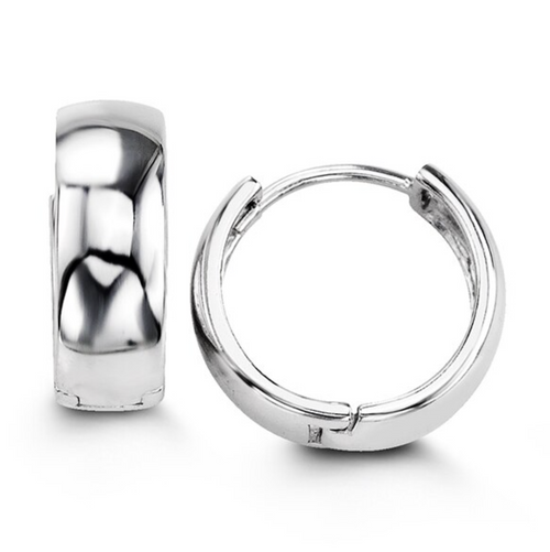 Sterling Silver Rounded Huggie Earrings
