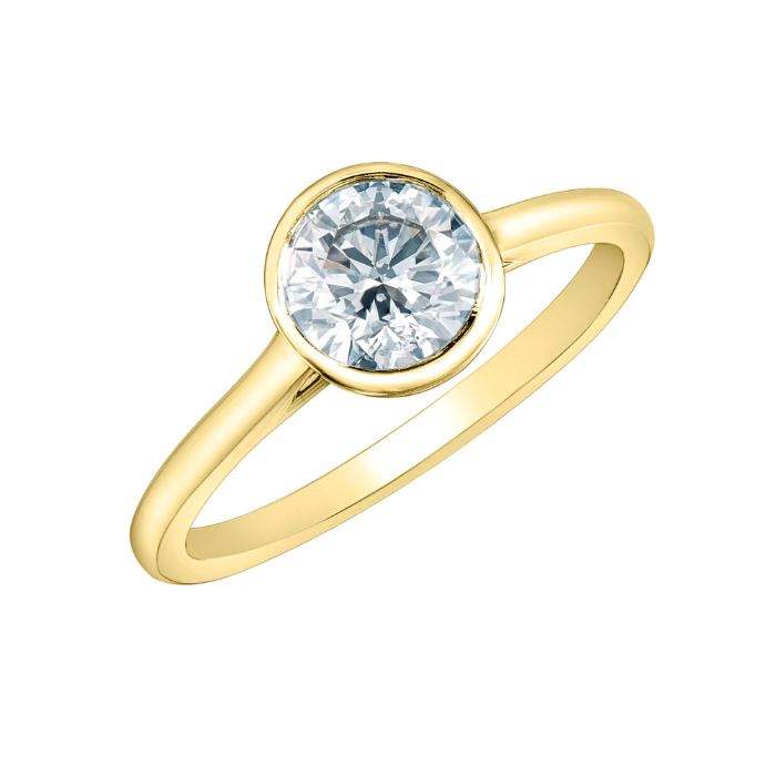 The Bezel Set Solitaire - Customizable Lab Grown Diamond Engagement Ring