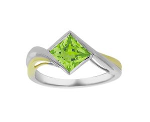 10K Two-tone gold ring with Peridot