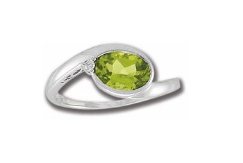 10kt Peridot+.01TW Ring