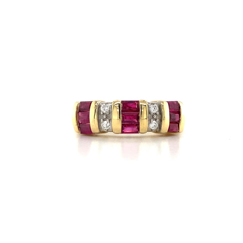 14KY Ruby Diamond Band