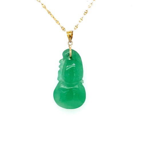 10/14K Yellow Gold Jade Pendant