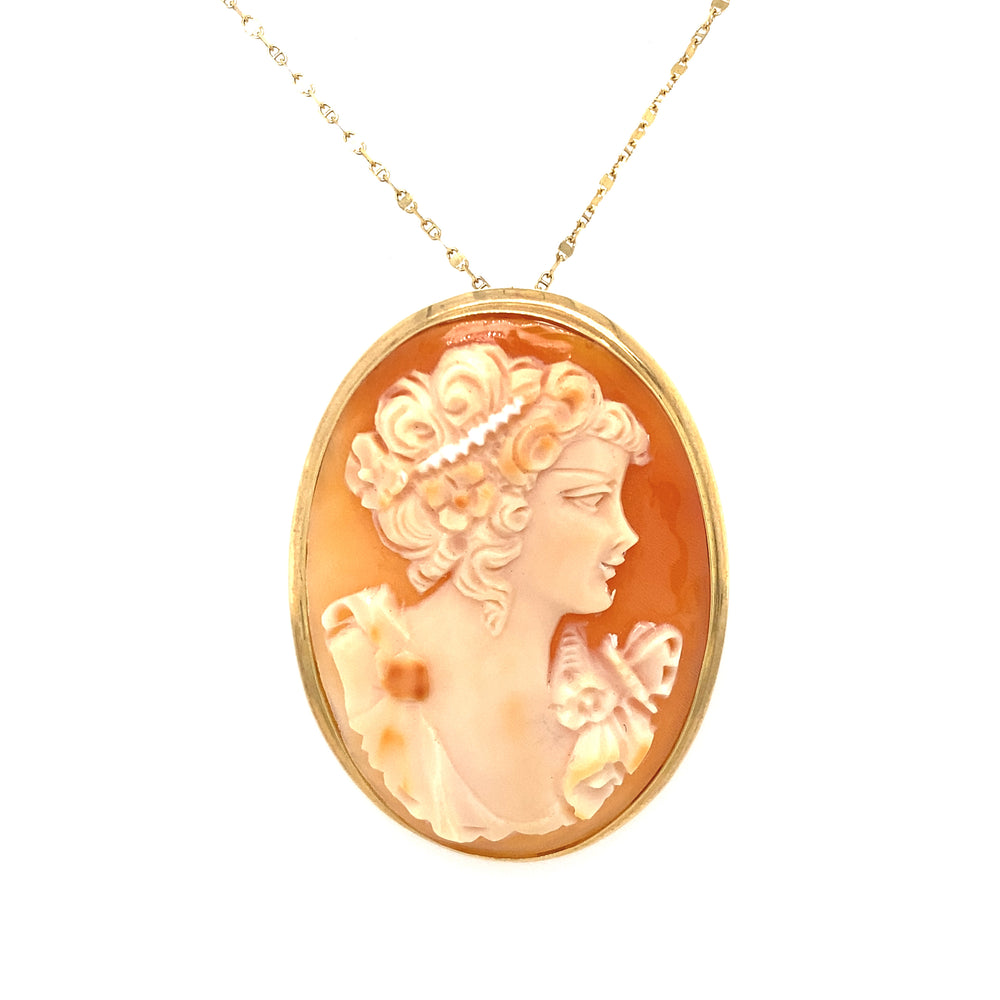 10/14kt Yellow Gold Cameo Pendant and Chain