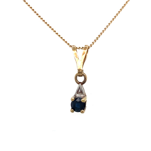 10kt Yellow gold Sapphire Pendant